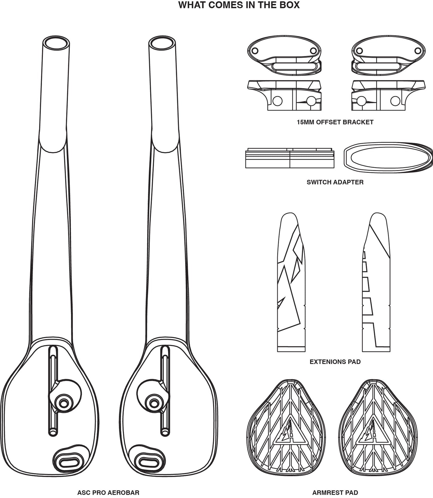 Profile Design ASC Pro Aerobar Extensions Carbon Parts View